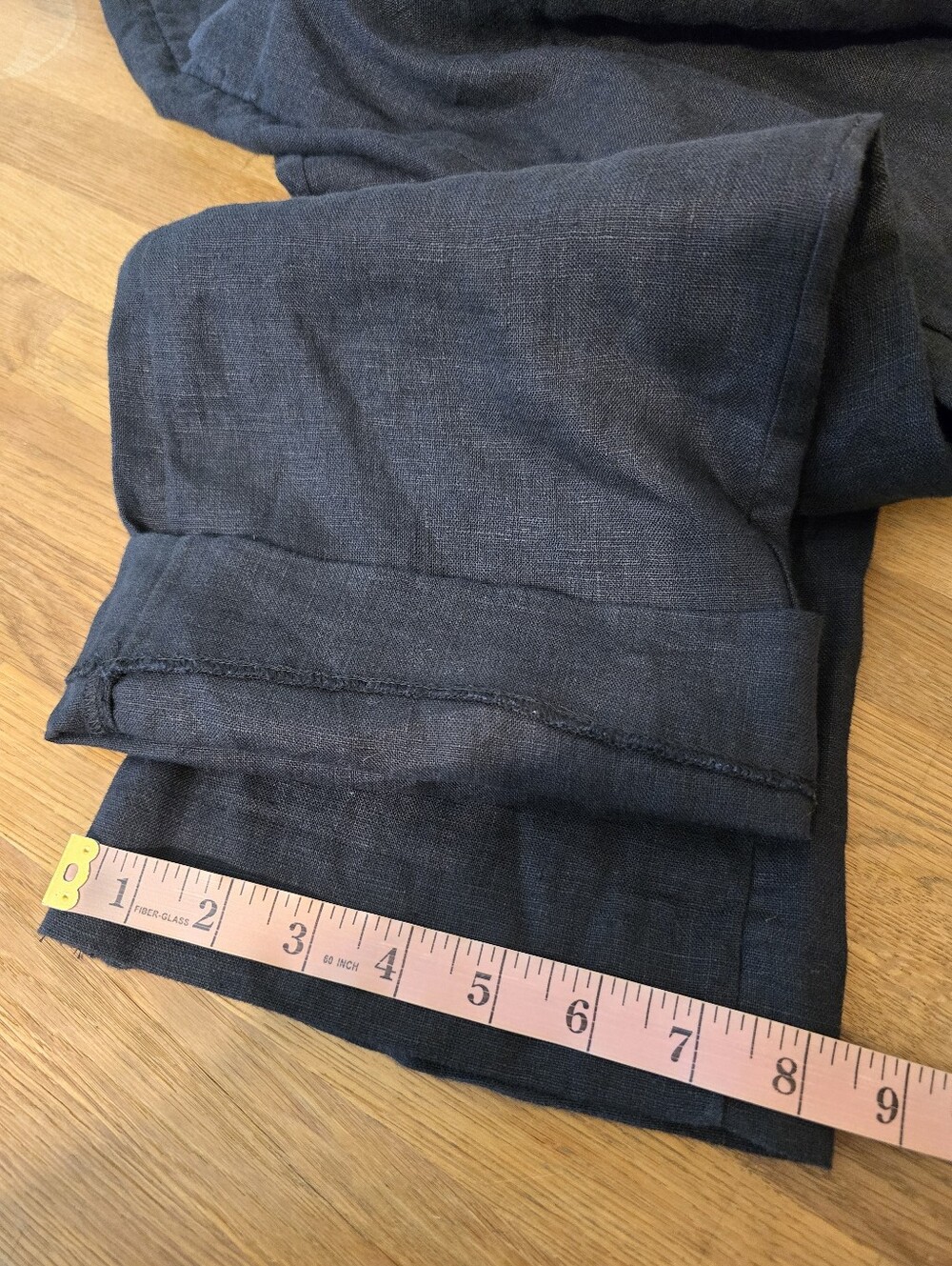 A&F The A&F Linen Collection 100% Linen Pleated Pants Black Size 27 - Picture 12 of 13